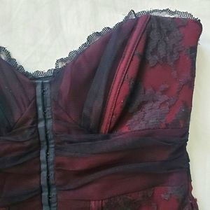Karen Millen Corset top red black lace